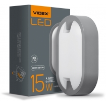 LED світильник IP65 овальний VIDEX 15W 5000K сірий