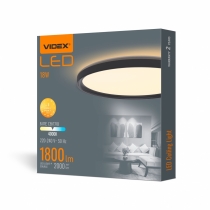 LED світильник з декоративною підсвіткою VIDEX 18W 4000K чорний