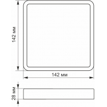 LED Cвітильник накладний квадрат VIDEX 12W 5000K