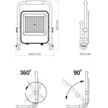 LED прожектор акумуляторний PREMIUM VIDEX F2A 50W 5000K