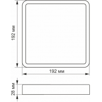 LED Cвітильник накладний квадрат VIDEX 18W 5000K