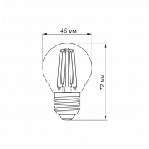 Лампа LED VIDEX Filament G45FA 6W E27 2200K бронза