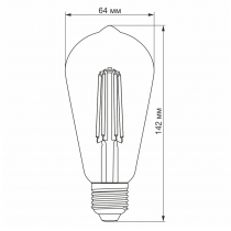 Лампа LED VIDEX Filament ST64FD 6W E27 4100K  дімерна