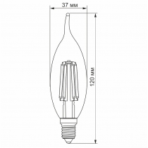 Лампа LED VIDEX Filament C37Ft 6W E14 4100K