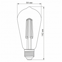 Лампа LED VIDEX Filament ST64FAD 6W E27 2200K дімерна бронза
