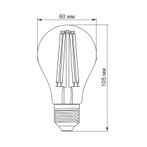 Лампа LED VIDEX Filament A60FA 10W E27 2200K бронза