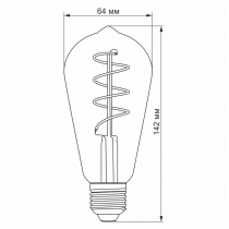 Лампа LED VIDEX Filament ST64FGD 4W E27 2100K дімерна графіт