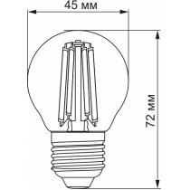 Лампа LED VIDEX Filament G45FA 4W E27 2200K бронза
