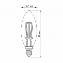 Лампа LED VIDEX Filament C37FA 6W E14 2200K бронза