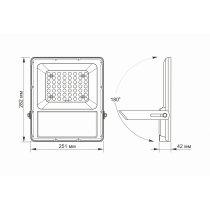 LED прожектор автономний VIDEX 30W 5000K