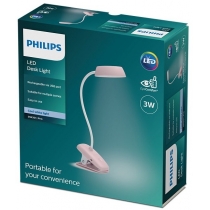 Лампа настольна Philips LED Reading Desk lamp Donutclip 3W, 4000K, 1200mAh (Lithium battery), рожеви