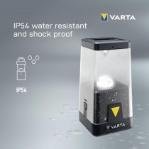 Ліхтар VARTA Кемпінговий  Ambiance  L30RH з гібридною системою живлення акумулятор/батарейки, IP54,