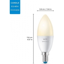 Лампа розумна WiZ, E14, 4.9W, 40W 470Lm, C37, 2700K, Wi-Fi