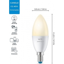 Лампа розумна WiZ, E14, 4.9W, 40W 470Lm, C37, 2700K, Wi-Fi