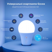 Лампа розумна Govee H6009 Smart Wifi&BLE Light Bulb білий