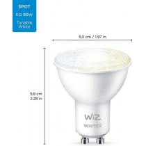 Лампа умная WiZ, GU10, 4.7W, 50W, 345Lm, 2700-6500K, Wi-Fi