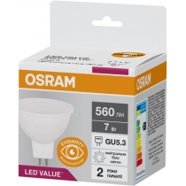 Лампа світлодіодна OSRAM LED VALUE, MR16, 7W, 4000K, GU5.3