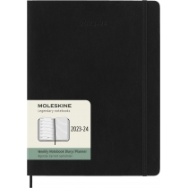 Щотижневик Moleskine 2023-2024 19 х 25 см 208 сторінок Чорний М’який