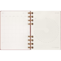 Щотижневик Moleskine з місцем для дат  Spiral 19 х 25 см 200 сторінок Вишневий