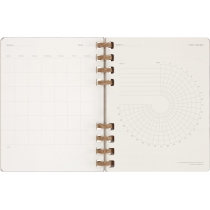 Щотижневик Moleskine з місцем для дат  Spiral 19 х 25 см 200 сторінок Виноградний