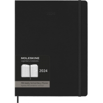 Щотижневик Moleskine Вертикальний PRO 2024 19 х 25 см 288 сторінок Чорний