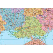 Карта України Адміністративно-територіальний устрій 190x130 см М 1:715 000 ламінація, на планках