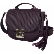 Сумка "Римини" натуральная кожа, баклажан.