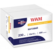 Фотопапір WWM матовий 230г/м кв, 10см x 15см, 500арк (M230.F500)