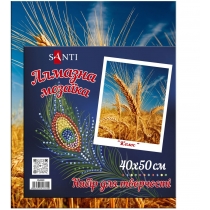 Алмазна мозаїка SANTI "Квітковий орнамент синій", 40*50см на підрамнику