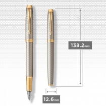 Ручка перова Паркер, IM Premium Warm Silver, позолота