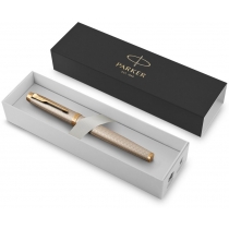 Ручка перьевая Паркер, IM Premium Warm Silver, позолота
