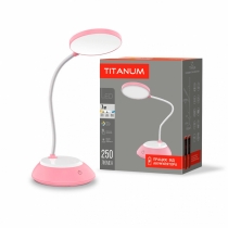 Лампа настiльна LED з акумулятором TITANUM TLTF-022P 7W 3000-6500K USB рожева