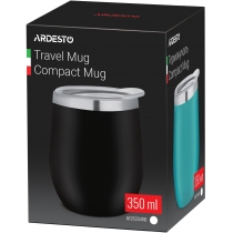 Термокухоль Ardesto Compact Mug, 350мл, нержавіюча сталь, чорний