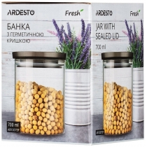 Банка для зберігання Ardesto Fresh, 700мл, скло, пластик, прозорий