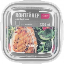 Контейнер для зберігання харчових продуктів Ardesto Gemini, 1.2л, боросилікатне скло, пластик, квадр