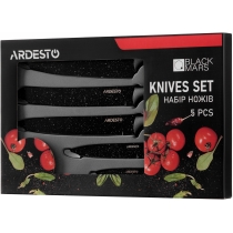 Набір ножів Ardesto Black Mars, 5 предметів, чорний, нержавіюча сталь, пластик