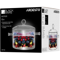 Каструля Ardesto Black Mars, 1.5л, боросилікатне скло