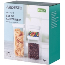 Набір контейнерів для зберігання продуктів Ardesto Fresh, 3шт, пластик, білий