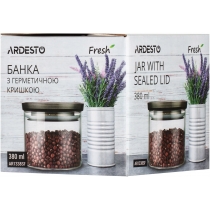 Банка для зберігання Ardesto Fresh, 380мл, скло, пластик, прозорий