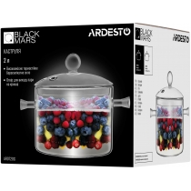 Каструля Ardesto Black Mars, 2л, боросилікатне скло