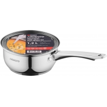 Ковш со стеклянной крышкой Ardesto Gemini Gourmet Aosta, 1.2л, нержавеющая сталь
