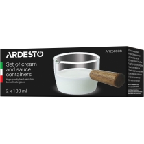 Набір ємностей Ardesto для вершків та соусів, 100мл, 2шт, боросилікатне скло, прозорий