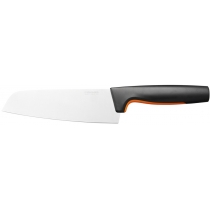 Кухонний ніж поварський Santoku Fiskars Functional Form, 16см, нержавіюча сталь, пластик, чорний