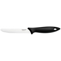 Кухонний ніж для томатів Fiskars Essential, 11.5см, нержавіюча сталь, пластик, чорний