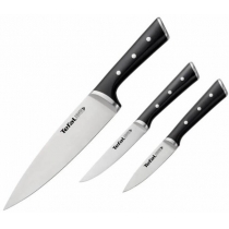 Набір ножів Tefal Ice Force, 3шт, нержавіюча сталь, пластик, чорний