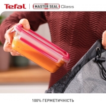 Набір контейнерів Tefal Master Seal, 3шт, жаростійке скло, прозорий