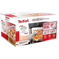 Набір контейнерів Tefal Master Seal, 3шт, жаростійке скло, прозорий