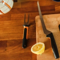 Вилка для рыбы Fiskars Functional Form, 19см, нержавеющая сталь, пластик, черный