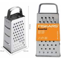Терка 4-х сторонняя Fiskars Essential, 23см, нержавеющая сталь