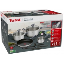 Набір посуду Tefal Daily Cook, 11предметів, нержавіюча сталь, бакеліт, скло